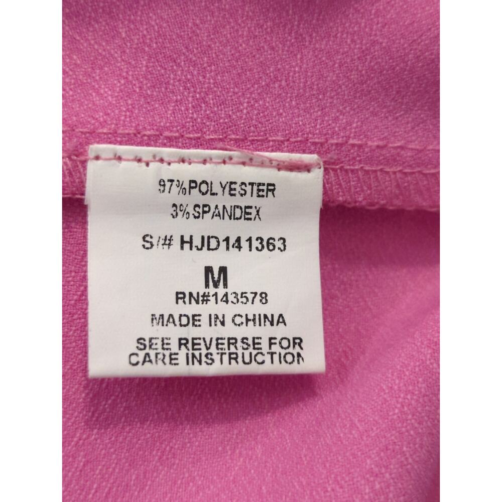 Hot & Delicious Pink Raglan Blouse Top‎ Womens M Crew Neck Babydoll Barbie - Picture 7 of 9